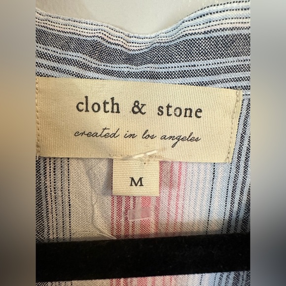 Anthropologie Cloth and Stone  Sleeveless Stripe Midi Shirt Dress size M in EUC - Picture 3 of 7